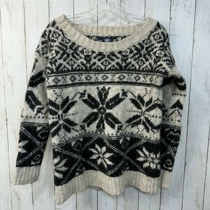 American Eagle Outfitters Women's Fair Isle Wool Alpaca Snowflake Sweater Size L